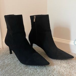 womens black heeled boots size 10 with zip up